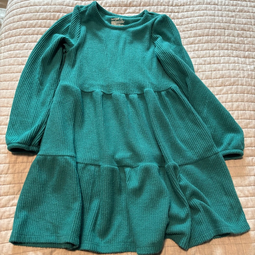 NWOT Cat & Jack Teal Long Sleeve Dress